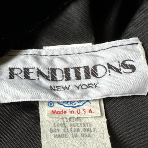 Renditions New York Vintage Black Velvet 80’s. Dress V Low Cut Back W Bow Sz 8 - Picture 13 of 16